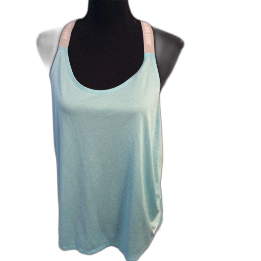 Nike Dri Fit Elastika Tank Blue Just Do It XL Racerback Activewear